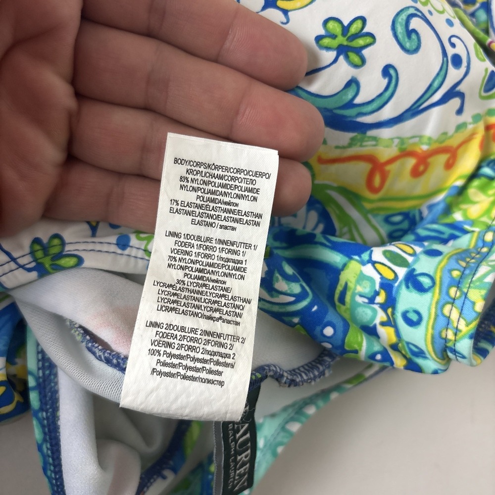 Lauren Ralph Lauren Womens One Piece Colorful Paisley Swimsuit Size 10 - Picture 10 of 15
